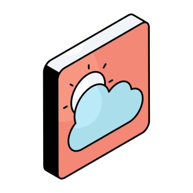 Parçalı bulutlu günün eşsiz tasarım simgesi 