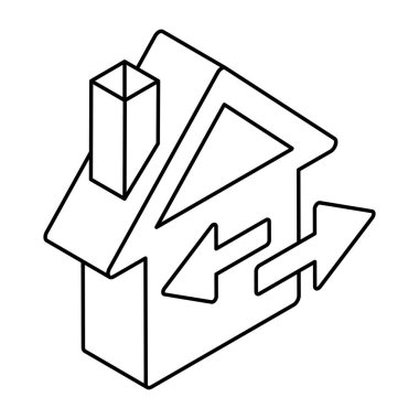 Ev değişiminin düz tasarım simgesi