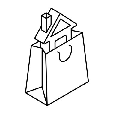 Evden alışveriş için yaratıcı tasarım simgesi