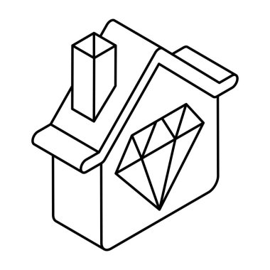 Premium ev inşaatının mükemmel tasarım simgesi