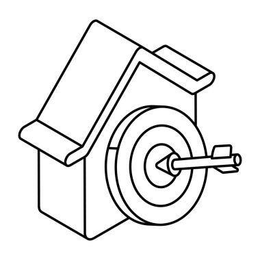 Dart tahtası olan bina, özellik hedefi simgesi