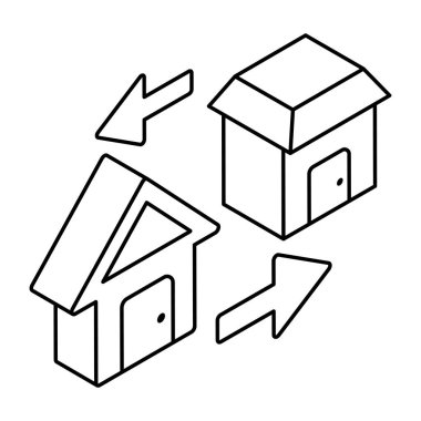 Ev değişiminin düz tasarım simgesi