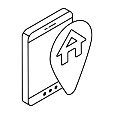 Ev konumunun düzenlenebilir tasarım simgesi