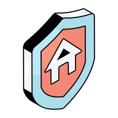 Güvenli evin düzenlenebilir tasarım simgesi