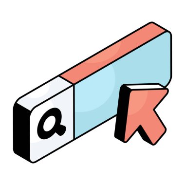 Arama kutusu vektörünün düz tasarım simgesi 