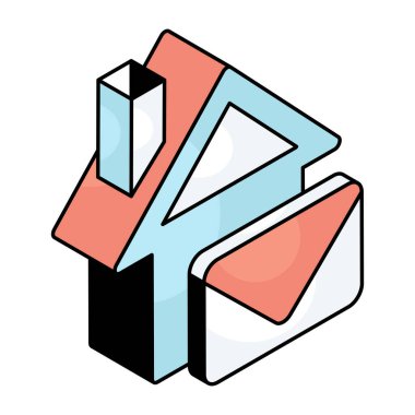 Mülkiyet postasının düz tasarım simgesi