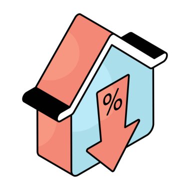 Düzenlenebilir ev indirimi tasarım simgesi