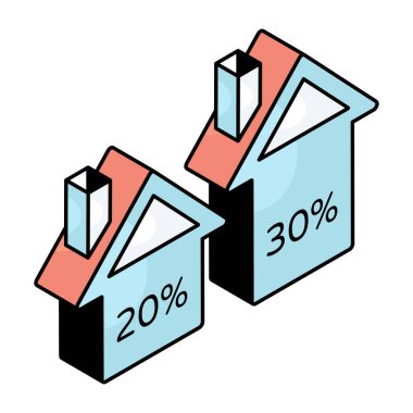 Düzenlenebilir ev indirimi tasarım simgesi