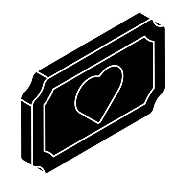 Kalp biletinin güzel tasarım simgesi.