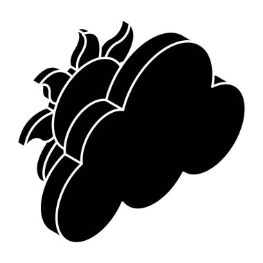 Çoğunlukla bulutlu olan güzel bir tasarım simgesi