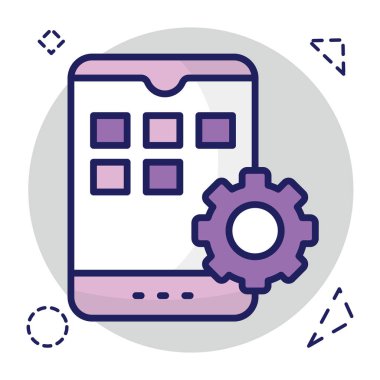 Mobil ayarların eşsiz tasarım simgesi 