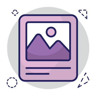 Conceptual flat design icon of landscape 