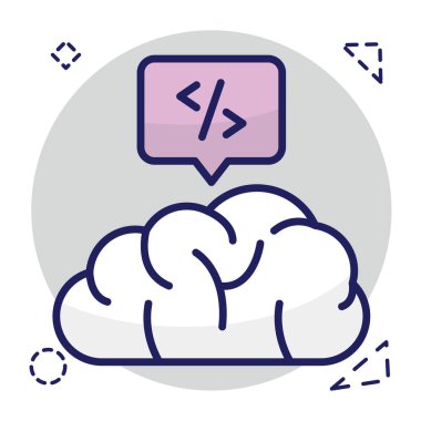 Bulut kodlamasının yaratıcı tasarım simgesi 
