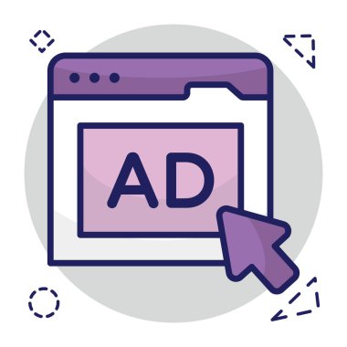 Çevrimiçi reklamların moda tasarım simgesi 