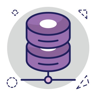 Ağ veritabanının düz simge tasarımı 