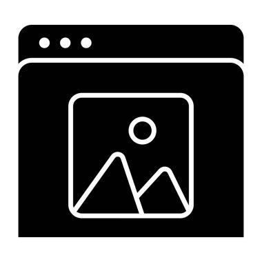 Web galerisinin kavramsal düz tasarım simgesi 