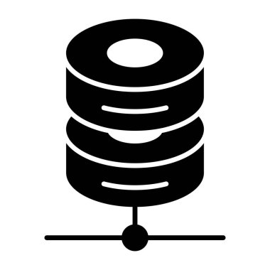 Ağ veritabanının düz simge tasarımı 
