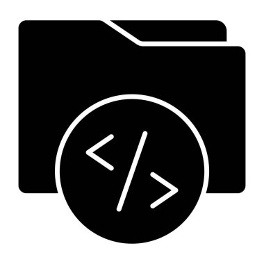 Kodlama dizininin kavramsal düz tasarım simgesi 