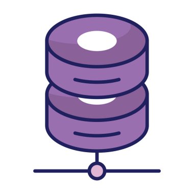 Ağ veritabanının düz simge tasarımı 