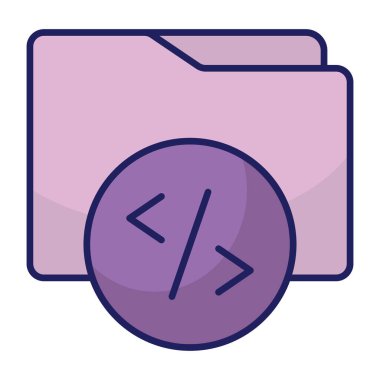 Kodlama dizininin kavramsal düz tasarım simgesi 