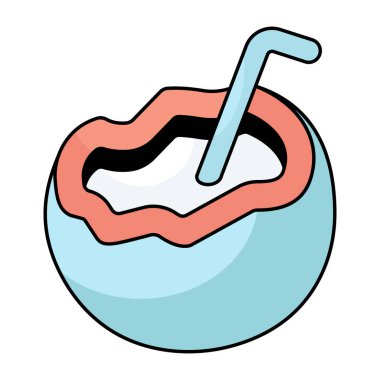 Hindistan cevizi içeceğinin moda tasarım ikonu