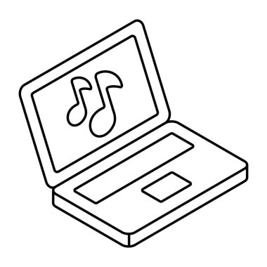 Dizüstü bilgisayar müziğinin güzel tasarım simgesi