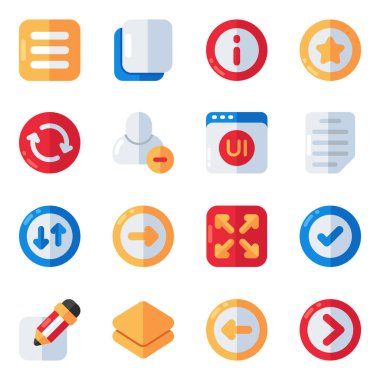 Biz bir ui düz simge seti teklif ediyoruz. Bu kullanıcı arayüzü simgeleri kullanıcı için görsel etkileşimleri kolaylaştırmak için çok iyi tasarlanmıştır. Mutlu indirmeler.