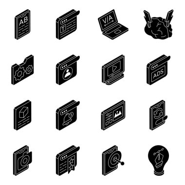 Katı simgeler dizayn eden bir set sunuyorum. Bu paket grafik, web tasarımı ve bazı fikirler hakkında renkli simgeleri içerir.