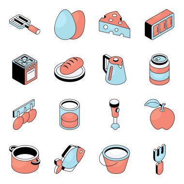 Presenting a spectacular collection of kitchen flat icons. This set cover the whole spectrum related to kitchen utensils. So, download these vectors now and have fun usinyit in your designs. clipart