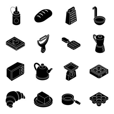 Karşınızda muhteşem bir mutfak simgesi koleksiyonu. Bu set mutfak aletleriyle ilgili tüm spektrumu kapsıyor. Şimdi bu vektörleri indirin ve tasarımlarınızda kullanırken eğlenin..