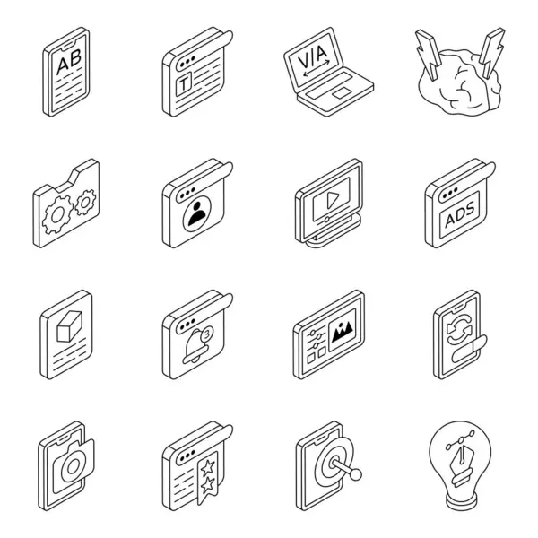 stock vector Presenting a set of designing linear icons. This pack includes colored icons about graphic, web design and some more ideas.