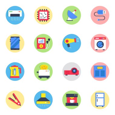 Elektronik Düz Simge Paketi 