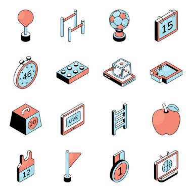 Oyunların Düz Simgeleri Seti 