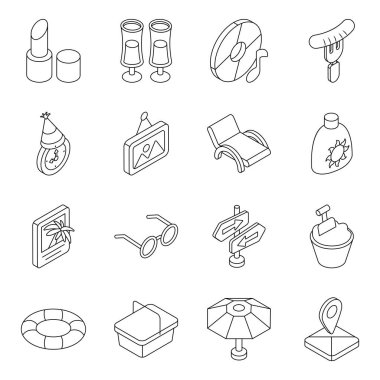 Tatil Düz Simgesi Paketi 