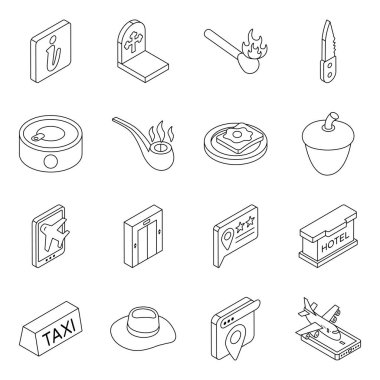 Yaz ve Plaj Düz Simgesi Paketi