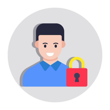 Perfect design icon of secure profile 