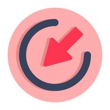 Aşağı doğru sol köşe okunun düz tasarım simgesi