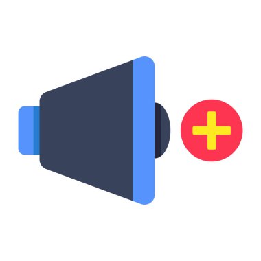 Hacim eklemek için düz tasarım simgesi 