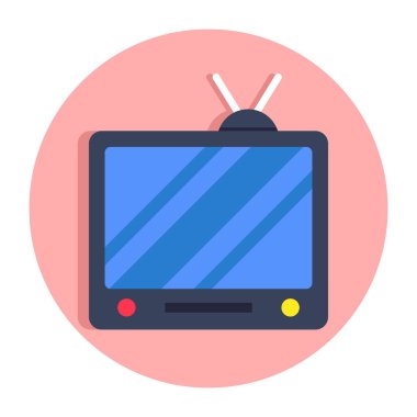 Düz dizayn edilmiş televizyon simgesi
