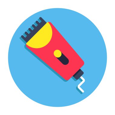 Tıraş makinesinin renkli tasarım simgesi 