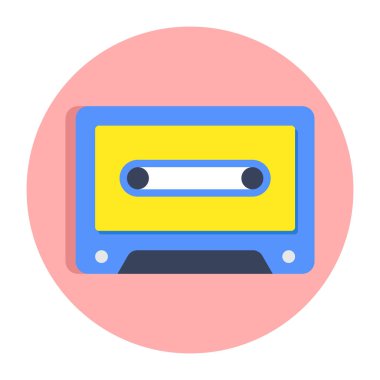 Bir düz dizayn kaset ikonu 