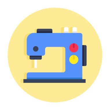 Dikiş makinesinin renkli tasarım simgesi 