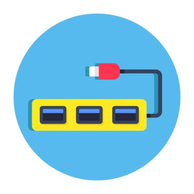 Uzatma kablosunun düz tasarım simgesi 