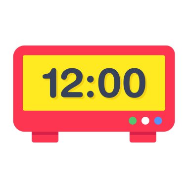 Dijital saatin renkli tasarım simgesi 
