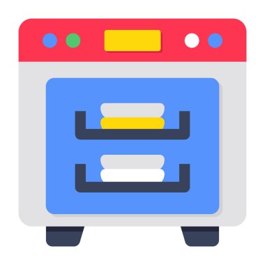 Yemek pişirme aralığının renkli tasarım simgesi 