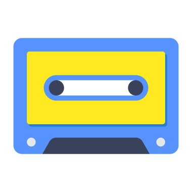 Bir düz dizayn kaset ikonu 