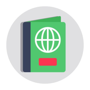 Pasaportun düz tasarım simgesi, düzenlenebilir vektör