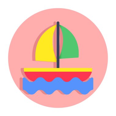 Yelkenlinin katı tasarım simgesi 