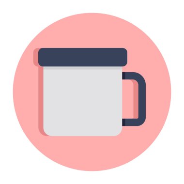 Düz dizaynlı bir fincan sıcak çay.