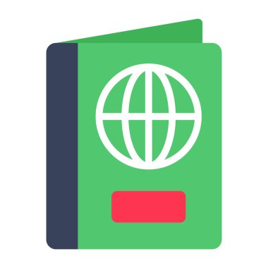 Pasaportun düz tasarım simgesi, düzenlenebilir vektör